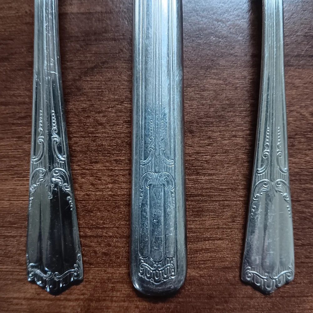 Vintage Wallace Silver 1933 Lenox Silverplated Deerfield Silverware 7 Pc. Set